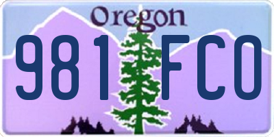 OR license plate 981FCO