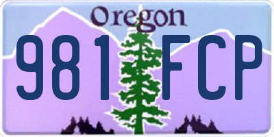 OR license plate 981FCP