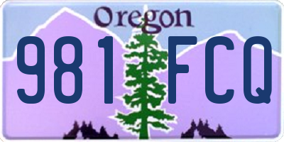 OR license plate 981FCQ