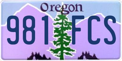 OR license plate 981FCS