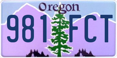 OR license plate 981FCT