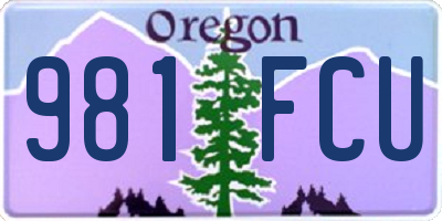OR license plate 981FCU