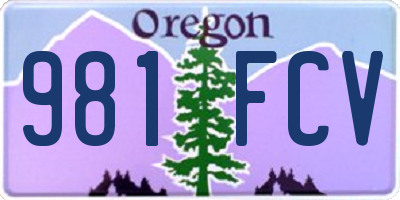 OR license plate 981FCV