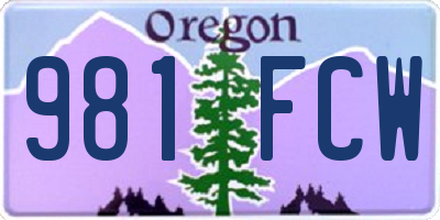 OR license plate 981FCW