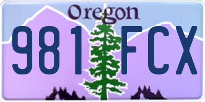 OR license plate 981FCX