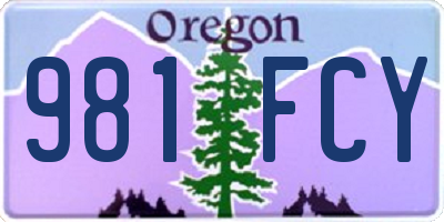 OR license plate 981FCY