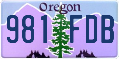 OR license plate 981FDB