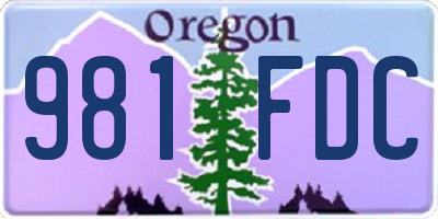 OR license plate 981FDC