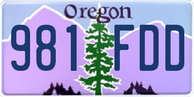 OR license plate 981FDD