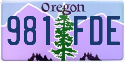 OR license plate 981FDE