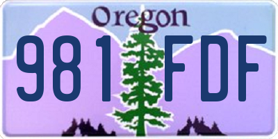 OR license plate 981FDF