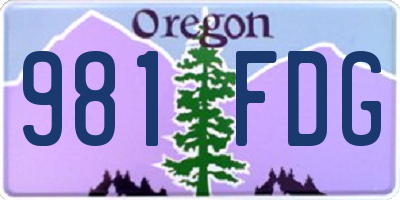 OR license plate 981FDG