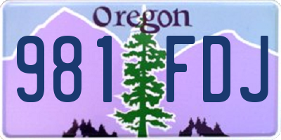 OR license plate 981FDJ