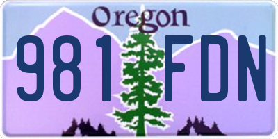 OR license plate 981FDN