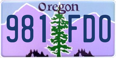 OR license plate 981FDO