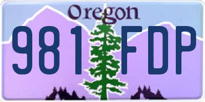 OR license plate 981FDP