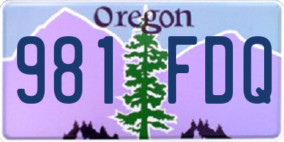 OR license plate 981FDQ