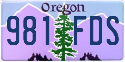 OR license plate 981FDS