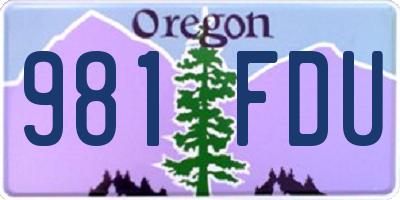 OR license plate 981FDU