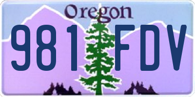 OR license plate 981FDV