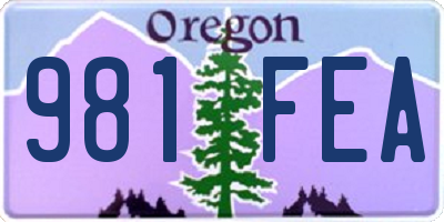 OR license plate 981FEA