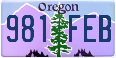 OR license plate 981FEB