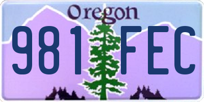 OR license plate 981FEC