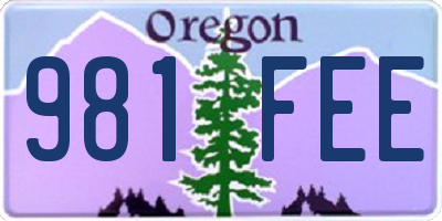 OR license plate 981FEE