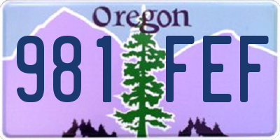 OR license plate 981FEF