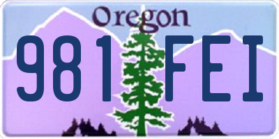 OR license plate 981FEI