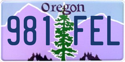 OR license plate 981FEL