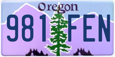OR license plate 981FEN