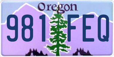 OR license plate 981FEQ