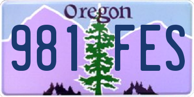 OR license plate 981FES