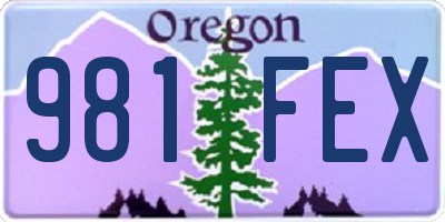 OR license plate 981FEX