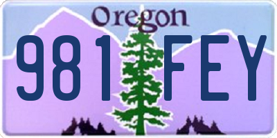 OR license plate 981FEY