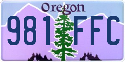OR license plate 981FFC