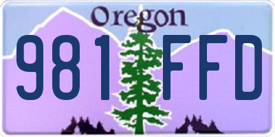 OR license plate 981FFD