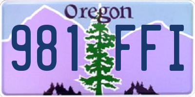 OR license plate 981FFI