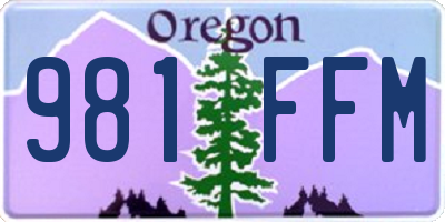 OR license plate 981FFM