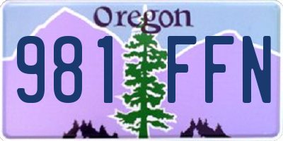 OR license plate 981FFN