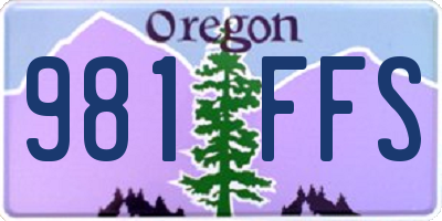 OR license plate 981FFS