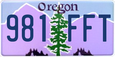 OR license plate 981FFT