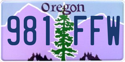 OR license plate 981FFW