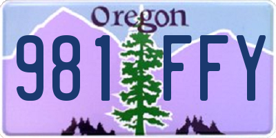 OR license plate 981FFY