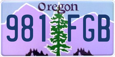OR license plate 981FGB
