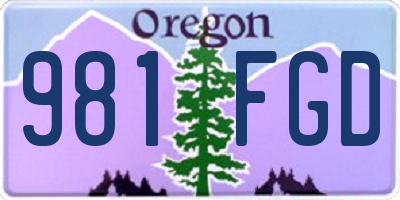 OR license plate 981FGD