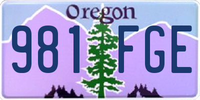 OR license plate 981FGE