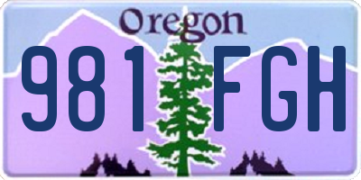 OR license plate 981FGH