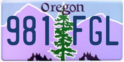 OR license plate 981FGL